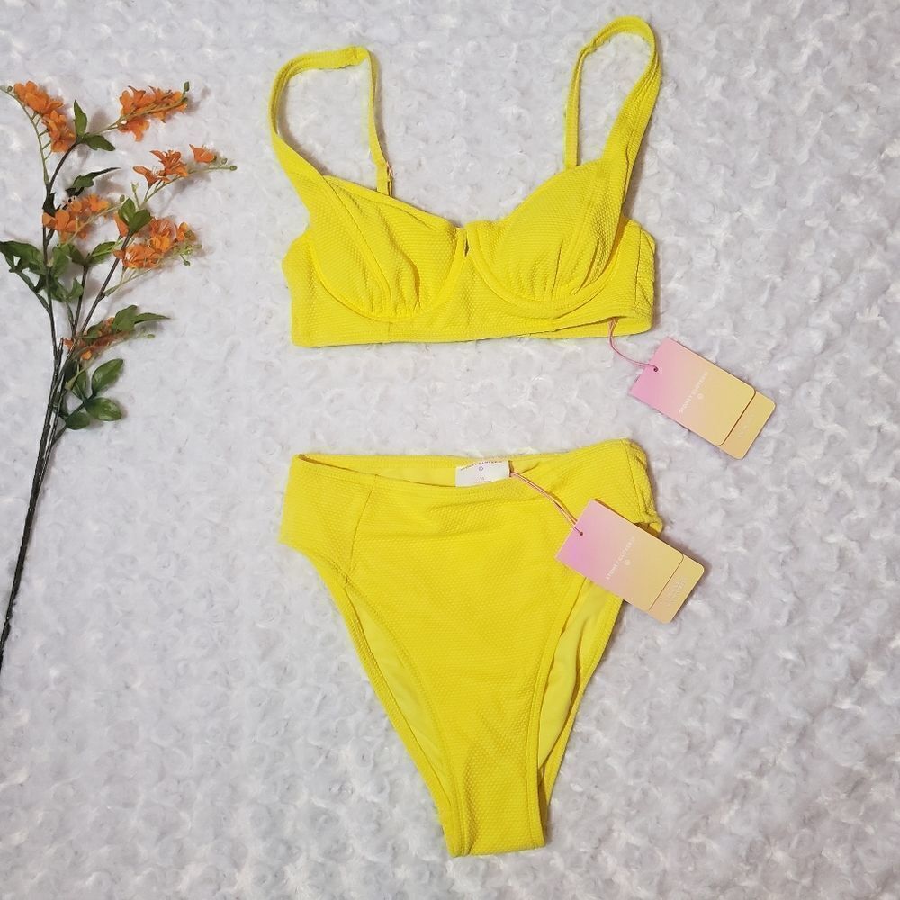 Stoney Clover Lane x Target size XS yellow bikini swimsuit set